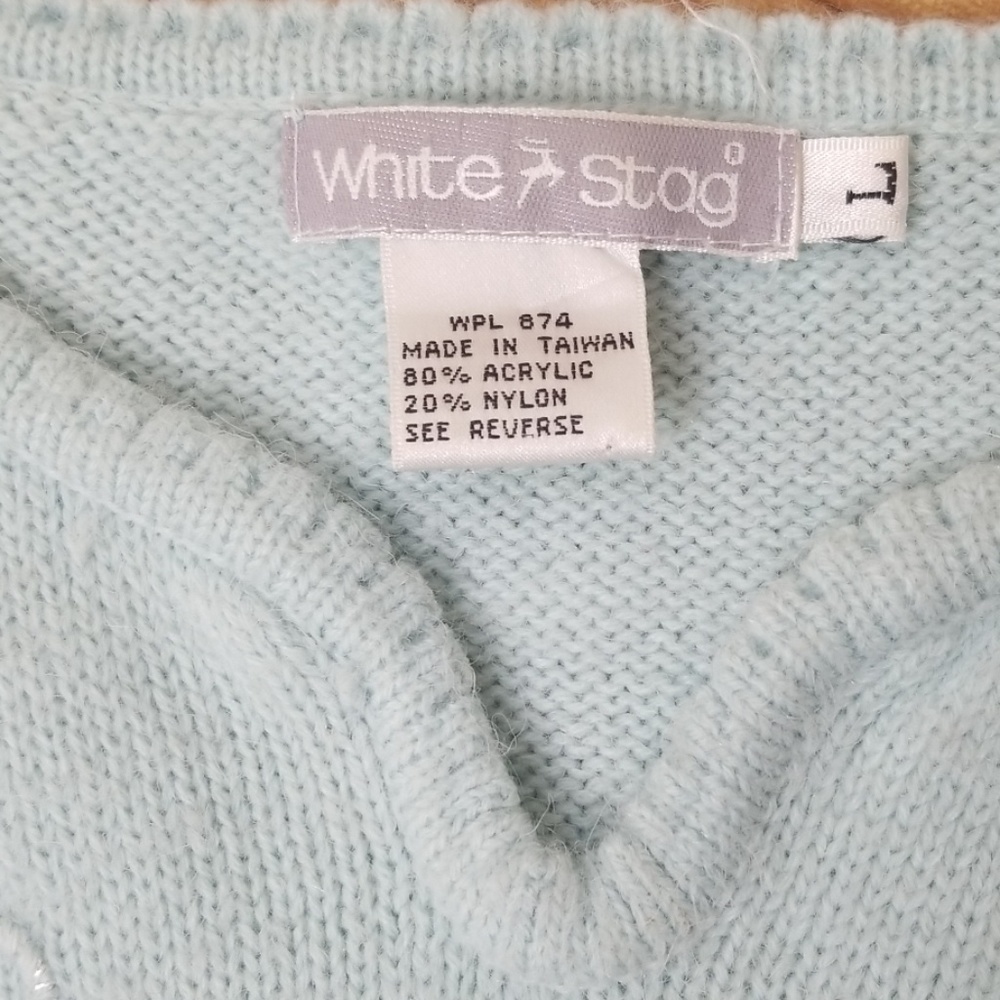 White Stag - V Neck Sweater Light Blue - Picture 4 of 4